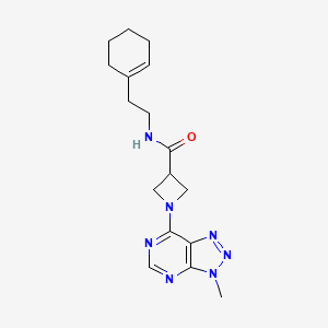 molecular formula C17H23N7O B2488455 N-(2-(环己-1-烯-1-基)乙基)-1-(3-甲基-3H-[1,2,3]三唑并[4,5-d]嘧啶-7-基)氮杂环丁烷-3-羧酰胺 CAS No. 1448124-19-3