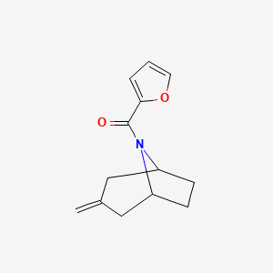 molecular formula C13H15NO2 B2488461 呋喃-2-基((1R,5S)-3-亚甲基-8-氮杂双环[3.2.1]辛烷-8-基)甲酮 CAS No. 2320642-74-6