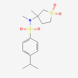 molecular formula C15H23NO4S2 B2488476 4-异丙基-N-甲基-N-(3-甲基-1,1-二氧代四氢噻吩-3-基)苯磺酰胺 CAS No. 896022-68-7