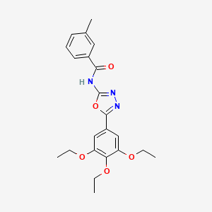 molecular formula C22H25N3O5 B2488480 3-methyl-N-[5-(3,4,5-triethoxyphenyl)-1,3,4-oxadiazol-2-yl]benzamide CAS No. 891123-74-3