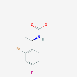molecular formula C13H17BrFNO2 B2488481 tert-Butyl N-[(1R)-1-(2-bromo-4-fluorophenyl)ethyl]carbamate CAS No. 1086600-20-5