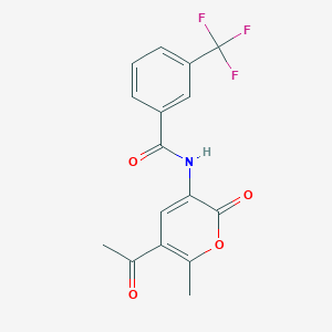 N-(5-acetyl-6-methyl-2-oxo-2H-pyran-3-yl)-3-(trifluoromethyl)benzenecarboxamide