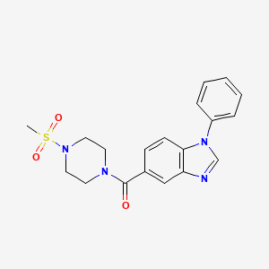 molecular formula C19H20N4O3S B2488483 (4-(methylsulfonyl)piperazin-1-yl)(1-phenyl-1H-benzo[d]imidazol-5-yl)methanone CAS No. 1202997-56-5