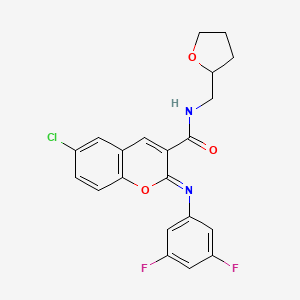 (2Z)-6-chloro-2-[(3,5-difluorophenyl)imino]-N-(tetrahydrofuran-2-ylmethyl)-2H-chromene-3-carboxamide