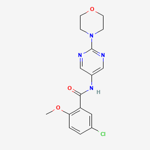 molecular formula C16H17ClN4O3 B2488487 5-氯-2-甲氧基-N-(2-吗啉基嘧啶-5-基)苯甲酰胺 CAS No. 1358328-52-5