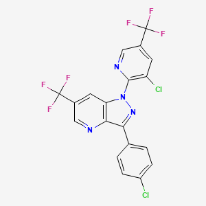 3-(4-chlorophenyl)-1-[3-chloro-5-(trifluoromethyl)-2-pyridinyl]-6-(trifluoromethyl)-1H-pyrazolo[4,3-b]pyridine