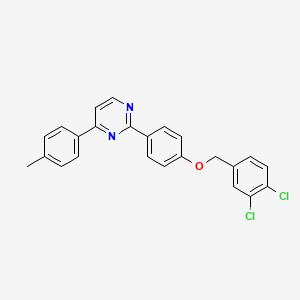 molecular formula C24H18Cl2N2O B2488489 2-[4-[(3,4-Dichlorophenyl)methoxy]phenyl]-4-(4-methylphenyl)pyrimidine CAS No. 477846-92-7