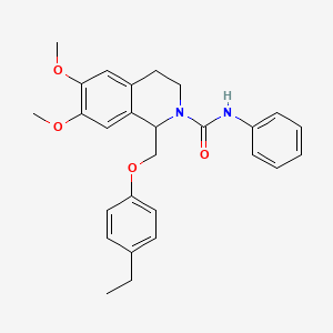 molecular formula C27H30N2O4 B2488490 1-[(4-ethylphenoxy)methyl]-6,7-dimethoxy-N-phenyl-3,4-dihydro-1H-isoquinoline-2-carboxamide CAS No. 486450-56-0