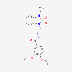 N-[2-(3-cyclopropyl-2,2-dioxo-1,3-dihydro-2lambda6,1,3-benzothiadiazol-1-yl)ethyl]-3,4-diethoxybenzamide