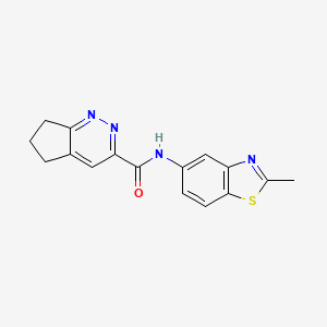 molecular formula C16H14N4OS B2488498 N-(2-Methyl-1,3-benzothiazol-5-yl)-6,7-dihydro-5H-cyclopenta[c]pyridazine-3-carboxamide CAS No. 2415532-41-9