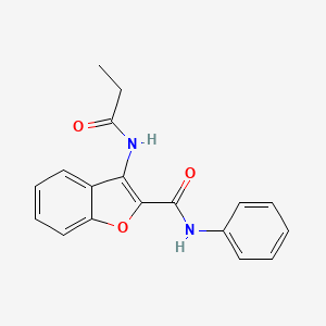 molecular formula C18H16N2O3 B2488500 N-苯基-3-丙酰胺基苯并呋喃-2-甲酰胺 CAS No. 160461-25-6