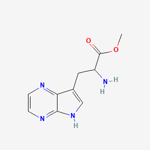 molecular formula C10H12N4O2 B2488506 Methyl 2-amino-3-(5H-pyrrolo[2,3-b]pyrazin-7-yl)propanoate CAS No. 2103666-85-7