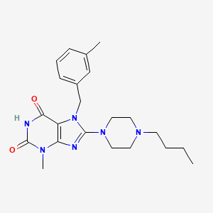 molecular formula C22H30N6O2 B2488508 8-(4-butylpiperazin-1-yl)-3-methyl-7-(3-methylbenzyl)-1H-purine-2,6(3H,7H)-dione CAS No. 898437-64-4