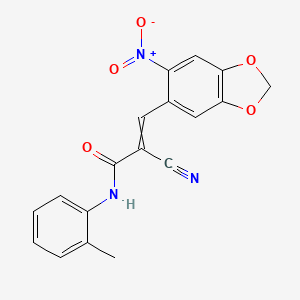 2-cyano-N-(2-methylphenyl)-3-(6-nitro-2H-1,3-benzodioxol-5-yl)prop-2-enamide