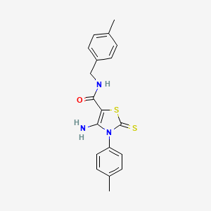 4-amino-N-(4-methylbenzyl)-2-thioxo-3-(p-tolyl)-2,3-dihydrothiazole-5-carboxamide
