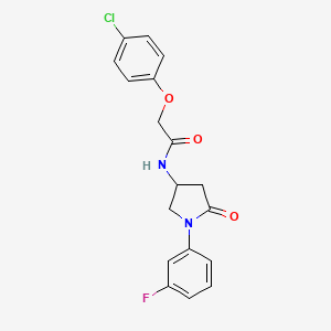 2-(4-chlorophenoxy)-N-[1-(3-fluorophenyl)-5-oxopyrrolidin-3-yl]acetamide