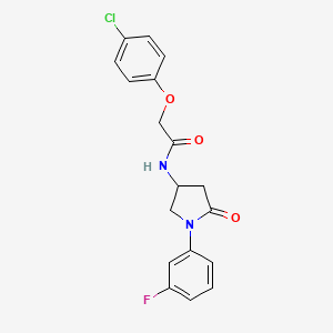 molecular formula C18H16ClFN2O3 B2488529 2-(4-chlorophenoxy)-N-[1-(3-fluorophenyl)-5-oxopyrrolidin-3-yl]acetamide CAS No. 905661-36-1