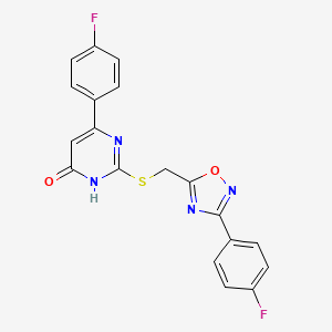 6-(4-Fluorophenyl)-2-({[3-(4-fluorophenyl)-1,2,4-oxadiazol-5-yl]methyl}sulfanyl)-4-pyrimidinol