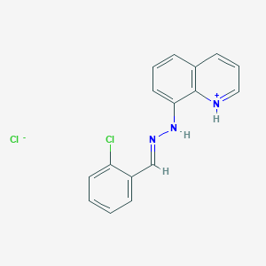 molecular formula C16H13Cl2N3 B2488538 8-[(E)-2-[(2-chlorophenyl)methylidene]hydrazin-1-yl]quinoline hydrochloride CAS No. 477762-42-8