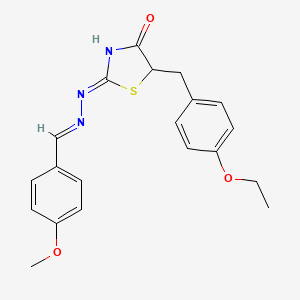 (Z)-5-(4-ethoxybenzyl)-2-((E)-(4-methoxybenzylidene)hydrazono)thiazolidin-4-one