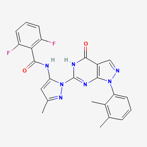 N-(1-(1-(2,3-dimethylphenyl)-4-oxo-4,5-dihydro-1H-pyrazolo[3,4-d]pyrimidin-6-yl)-3-methyl-1H-pyrazol-5-yl)-2,6-difluorobenzamide