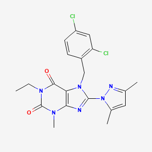 7-(2,4-dichlorobenzyl)-8-(3,5-dimethyl-1H-pyrazol-1-yl)-1-ethyl-3-methyl-1H-purine-2,6(3H,7H)-dione