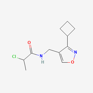 2-Chloro-N-[(3-cyclobutyl-1,2-oxazol-4-yl)methyl]propanamide