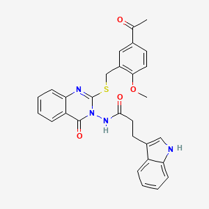 N-[2-[(5-acetyl-2-methoxyphenyl)methylsulfanyl]-4-oxoquinazolin-3-yl]-3-(1H-indol-3-yl)propanamide