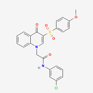 molecular formula C24H19ClN2O5S B2488560 N-(3-氯苯基)-2-[3-(4-甲氧基苯基磺酰)-4-氧代喹啉-1-基]乙酰胺 CAS No. 866813-82-3
