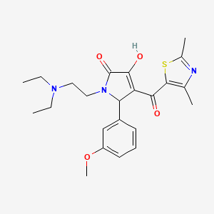 molecular formula C23H29N3O4S B2488562 1-(2-(diethylamino)ethyl)-4-(2,4-dimethylthiazole-5-carbonyl)-3-hydroxy-5-(3-methoxyphenyl)-1H-pyrrol-2(5H)-one CAS No. 627822-77-9