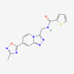 molecular formula C15H12N6O2S B2488568 N-((7-(3-methyl-1,2,4-oxadiazol-5-yl)-[1,2,4]triazolo[4,3-a]pyridin-3-yl)methyl)thiophene-2-carboxamide CAS No. 2034414-16-7