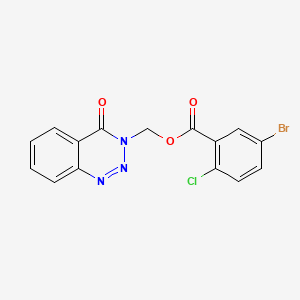 molecular formula C15H9BrClN3O3 B2488571 (4-oxobenzo[d][1,2,3]triazin-3(4H)-yl)methyl 5-bromo-2-chlorobenzoate CAS No. 453516-78-4