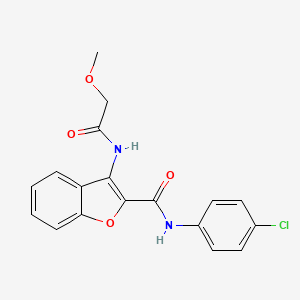 molecular formula C18H15ClN2O4 B2488574 N-(4-chlorophenyl)-3-(2-methoxyacetamido)benzofuran-2-carboxamide CAS No. 887892-12-8