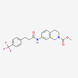 molecular formula C21H21F3N2O3 B2488580 甲基7-(3-(4-(三氟甲基)苯基)丙酰胺基)-3,4-二氢异喹啉-2(1H)-羧酸酯 CAS No. 1797873-68-7