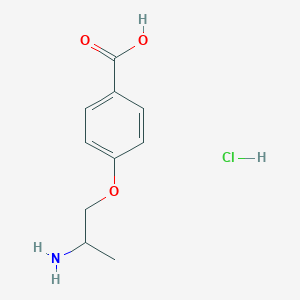 molecular formula C10H14ClNO3 B2488581 4-(2-Aminopropoxy)benzoic acid;hydrochloride CAS No. 2411200-58-1