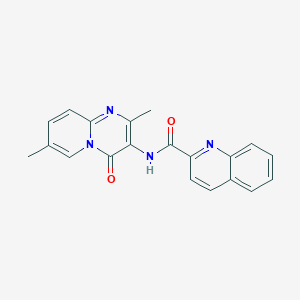 molecular formula C20H16N4O2 B2488583 N-(2,7-dimethyl-4-oxo-4H-pyrido[1,2-a]pyrimidin-3-yl)quinoline-2-carboxamide CAS No. 946257-45-0