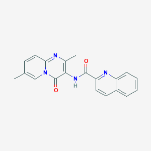 molecular formula C20H16N4O2 B2488583 N-(2,7-二甲基-4-氧代-4H-吡啶并[1,2-a]嘧啶-3-基)喹啉-2-甲酰胺 CAS No. 946257-45-0