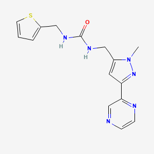 1-((1-methyl-3-(pyrazin-2-yl)-1H-pyrazol-5-yl)methyl)-3-(thiophen-2-ylmethyl)urea