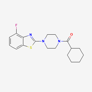 molecular formula C18H22FN3OS B2488599 Cyclohexyl(4-(4-fluorobenzo[d]thiazol-2-yl)piperazin-1-yl)methanone CAS No. 897480-31-8