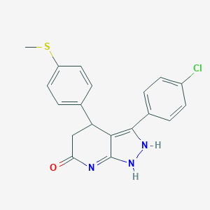 molecular formula C19H16ClN3OS B248860 3-(4-chlorophenyl)-4-(4-methylsulfanylphenyl)-1,2,4,5-tetrahydropyrazolo[3,4-b]pyridin-6-one 