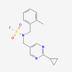 N-[(2-Cyclopropylpyrimidin-5-yl)methyl]-N-[(2-methylphenyl)methyl]sulfamoyl fluoride