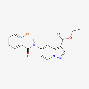 molecular formula C17H14BrN3O3 B2488612 乙酸5-(2-溴苯甲酰氨基)吡唑并[1,5-a]吡啶-3-甲酸乙酯 CAS No. 1396679-40-5