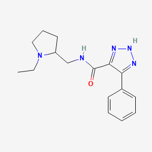 molecular formula C16H21N5O B2488619 N-((1-ethylpyrrolidin-2-yl)methyl)-4-phenyl-1H-1,2,3-triazole-5-carboxamide CAS No. 1788531-98-5