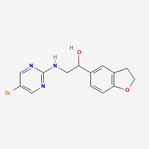 molecular formula C14H14BrN3O2 B2488628 2-[(5-Bromopyrimidin-2-yl)amino]-1-(2,3-dihydro-1-benzofuran-5-yl)ethanol CAS No. 2379985-56-3