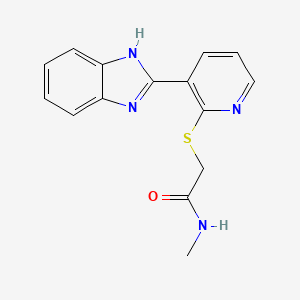 molecular formula C15H14N4OS B2488629 2-((3-(1H-苯并[d]咪唑-2-基)吡啶-2-基)硫代)-N-甲基乙酰胺 CAS No. 1206997-45-6