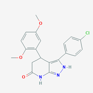 molecular formula C20H18ClN3O3 B248863 3-(4-chlorophenyl)-4-(2,5-dimethoxyphenyl)-1,4,5,7-tetrahydro-6H-pyrazolo[3,4-b]pyridin-6-one 