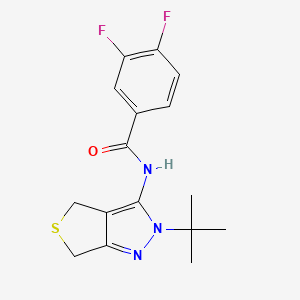 molecular formula C16H17F2N3OS B2488635 N-(2-tert-butyl-4,6-dihydrothieno[3,4-c]pyrazol-3-yl)-3,4-difluorobenzamide CAS No. 887223-64-5