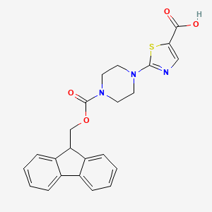 molecular formula C23H21N3O4S B2488637 2-(4-{[(9H-芴-9-基)甲氧基]羰基}哌嗪-1-基)-1,3-噻唑-5-羧酸 CAS No. 2138025-70-2