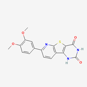 11-(3,4-Dimethoxyphenyl)-6-hydroxy-8-thia-3,5,10-triazatricyclo[7.4.0.0^{2,7}]trideca-1(9),2(7),5,10,12-pentaen-4-one