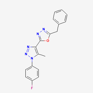 2-benzyl-5-(1-(4-fluorophenyl)-5-methyl-1H-1,2,3-triazol-4-yl)-1,3,4-oxadiazole